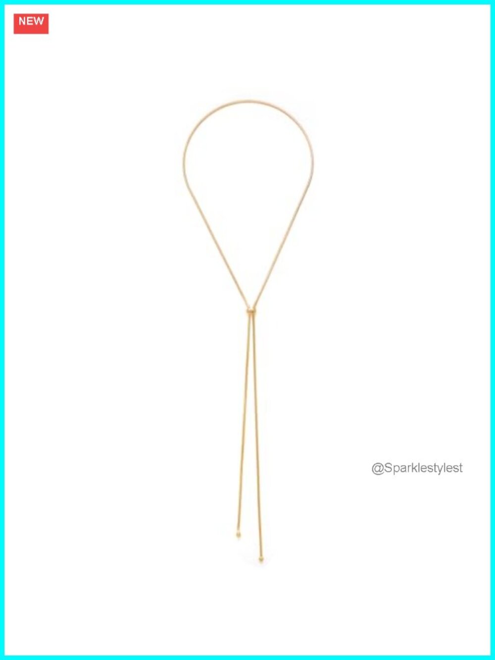 14k Gold Plated Y Chain Necklace Layered Lariat Pendant for Women